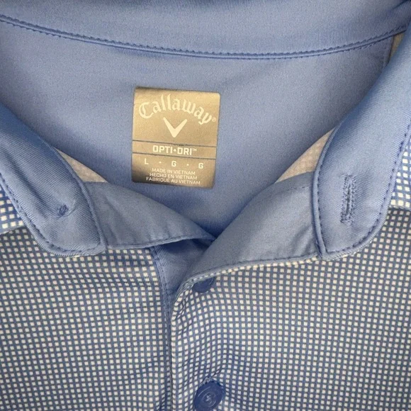 Callaway Shirt Men's Lg  Opti-Dri Geometric Performance Stretch Golf Polo - Picture 7 of 8